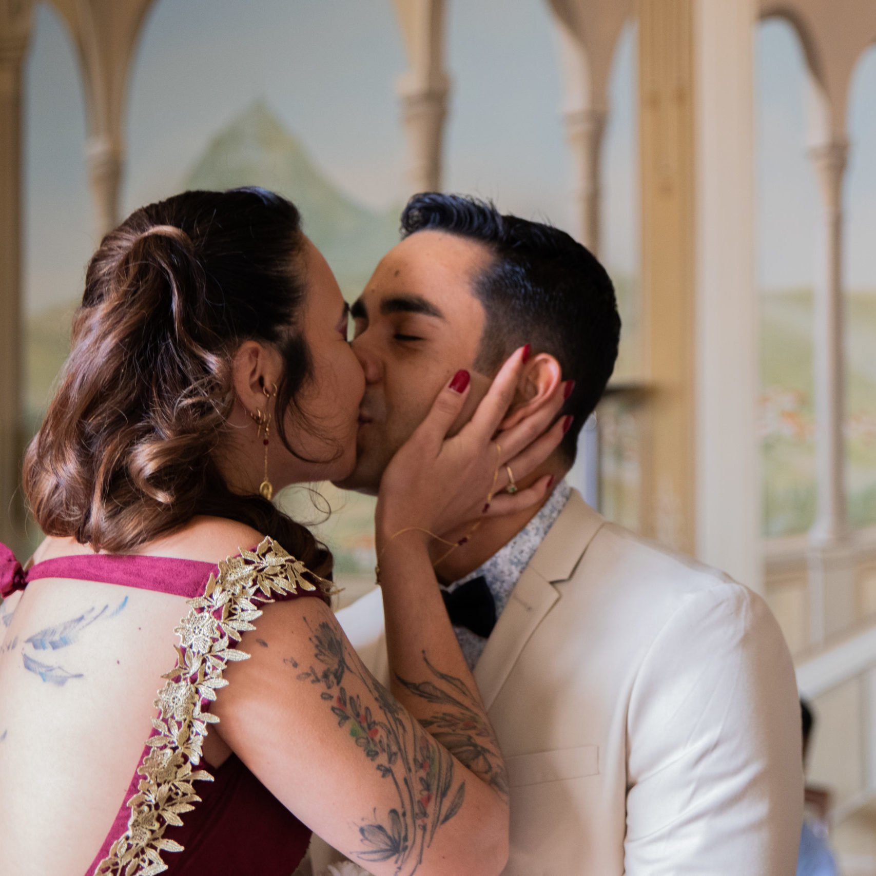 photo couple portrait mariage kissing