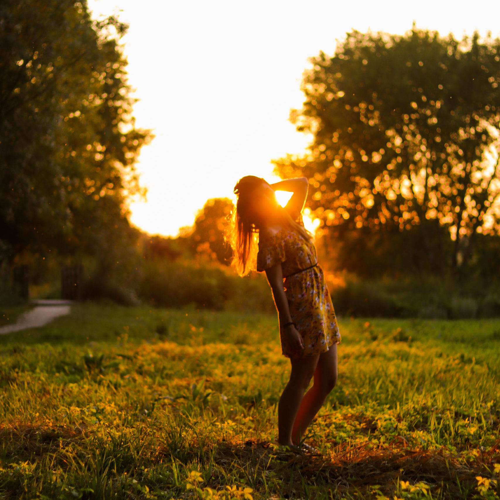 photo portrait femme soleil